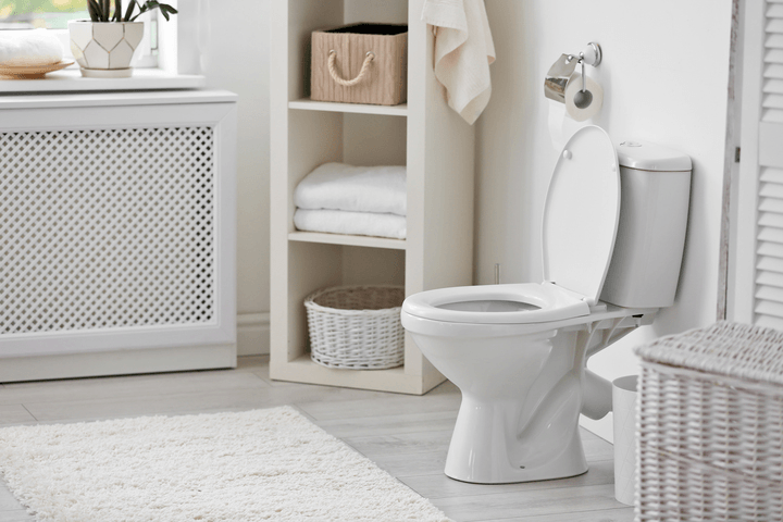 white toilet in a modern bathroom